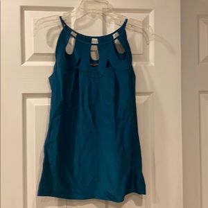 Loeffler Randall teal tank with cutouts size 0